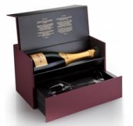 Boîte cadeau en bois rectangulaire faite à la main pour vin, pour cérémonie de mariage - 35x20x15cm, étui rigide, vente en gros, marque WonderfulPack