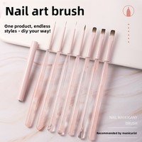 Nouveau style japonais – Kit de stylos pour nail art en acrylique rose fumé – Stylos gel UV pour estompage et coloration – Dessin de lignes dégradées