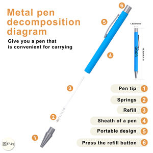 Bolígrafo de Metal con Logotipo Personalizado Grabado, Material de Goma Suave, Tinta de 1.0 mm, para Regalos de Papelería - Product Image 2