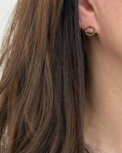 Boucles d'oreilles en perles de diamant jaune brillant 02, or 14 carats, bijoux fins, vente en gros, fabricant sur mesure pour femmes, fournisseur de bijoux OEM ODM - Product Image 2