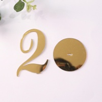 Carte de mariage en acrylique miroir doré de luxe en gros, carte de placement et de table de haute qualité avec différents numéros en acrylique