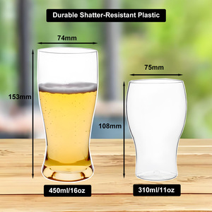 <span class=keywords><strong>Verre</strong></span> à bière en <span class=keywords><strong>plastique</strong></span> copolyester <span class=keywords><strong>réutilisable</strong></span>, haute transparence, bords lisses, sans BPA, 310 ml, 360 ml, 450 ml, 480 ml - Product Image 5