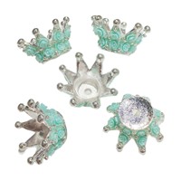 Perles couronne en alliage d'argent DIY, breloques lumineuses UV en forme de rose colorées pour la fabrication de stylos perlés