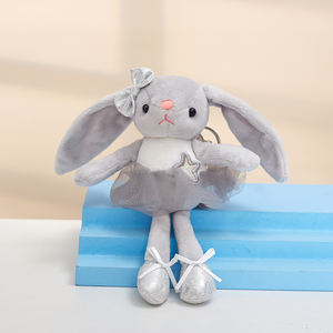 20CM Oster-Geschenke Rosa Kaninchen Ballett-Hase Schlüsselanhänger Plüschtier mit Kleid für Geburtstagsgeschenk Mädchengeschenk Plüschspielzeug - Product Image 2