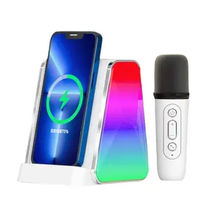 2024 Nieuwe Collectie Coole Mobiele Gadgets Draagbare Karaoke-Luidspreker Met Rgb-Lamp En Draadloze Telefoonoplader