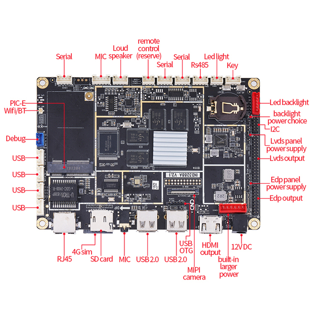 Rockchip3288 Android PCBA Development Quad Core Android 7.1 Advertisement Main Driver Motherboard
