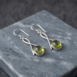 Art Palace Women's Cute Geometric Lemon Quartz Gemstone 925 Silver Hoop <b>Earrings</b>-Stylish Gift - Product Image 2