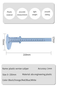 Draagbare Plastic Sieraden Meet Remklauwen 0-100Mm 1-150Mm Schuifmaat Liniaal <span class=keywords><strong>Micrometer</strong></span> Mini Plastic Nonius Schuifmaat - Product Image 4