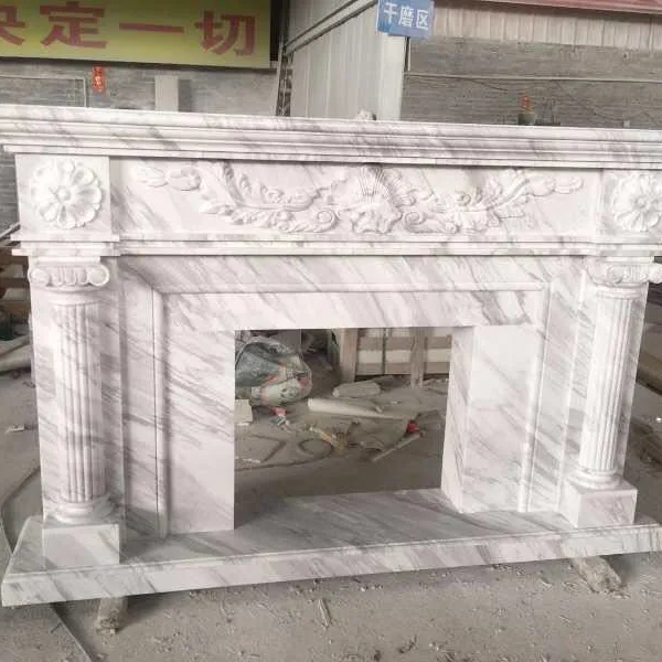 Mermer şömine tasarımları mantel surround