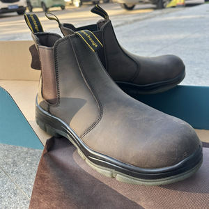 Botas de trabajo de seguridad con punta de acero ligeras para hombre, suela de cuero de vaca, antideslizante, PU, entornos industriales de fábrica - Product Image 3