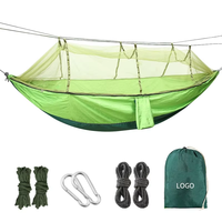 Hamac suspendu parachute portable, tente d'été monocouche, moustiquaire de camping extérieur, polyester écologique imperméable