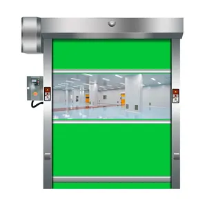 Puertas de persiana enrollable de alta velocidad de Pvc automáticas de haz inferior de aleación de aluminio con cortina