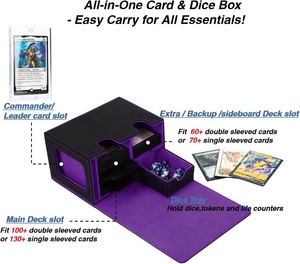 Boîte de rangement Torson pour cartes Yu-Gi-Oh et Magic: The Gathering en cuir PU avec fenêtre, 2 séparateurs et 1 fermeture magnétique - Product Image 4