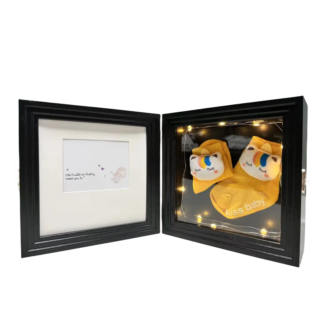 Hot selling baby Photo Frame Newborn Gift souvenir Love Keepsake box with LED light