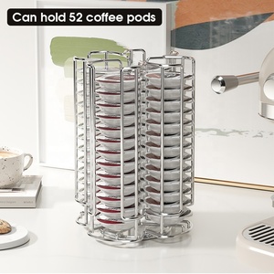 Organizzatore Moderno Girevole in Metallo Cromato per Capsule di Caffè, Portacapsule Multifunzione Rettangolare in Ferro per Tassimo - Product Image 3