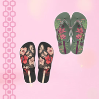 Yongping BSCI Tongs à imprimé floral pour femmes-Sandales de plage confortables pour le printemps et l'été avec soutien de la voûte plantaire et séchage rapide