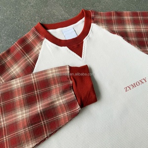 Clothing Manufacturers Custom <b>Waffle</b> Knit Long Sleeve <b>Shirt</b> Casual Oversized Loose Dtg Printing <b>Waffle</b> Knit Long Sleeve - Product Image 5