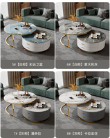 Table basse en marbre de nidification au design moderne antique caractéristique d'ascenseur mobile extensible pour hôtel maison bureau salle à manger chambre utiliser pierre