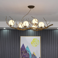 Vente en gros de lampes suspendues rétro personnalisées à LED pour restaurant, hôtel, décoration lune, lustre vintage