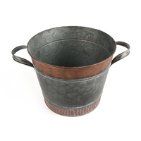 Pot de fleurs rétro américain en métal avec poignée, seau de fleurs d'intérieur, grands pots de plantes bonsaï pour la maison et le jardin, emballage cadeau
