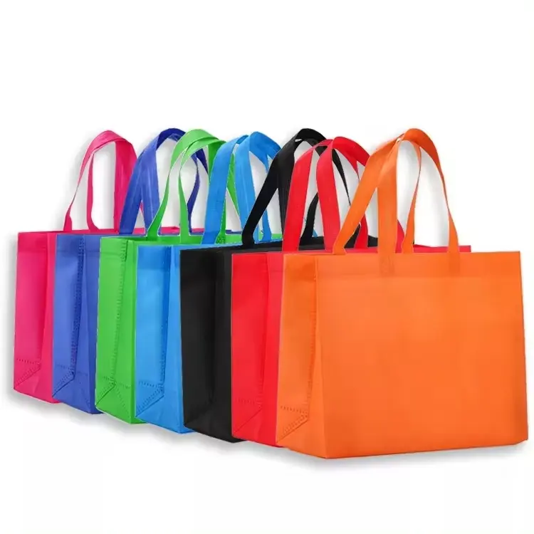 卸売再利用可能な折りたたみ式トートバッグカスタムロゴ不織布ショッピングトートバッグ