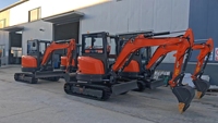 Excavator Mini Crawler Kompak 4 Ton, Penggali Hidrolik dengan Quick Hitch, Bucket, Auger, Breaker, Merek Sunblaze, Bersertifikasi CE