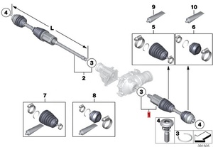 31607597693 550 mm 27 dents essieu avant gauche arbre de transmission pour BMW 328i X Drive - Product Image 2