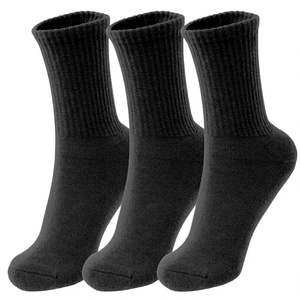 Chaussettes mi-hautes unies en coton peigné, respirantes, pour le sport, la randonnée et le quotidien - Product Image 2