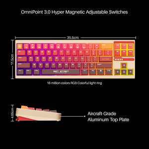 Teclado Mecánico de Levitación Magnética sin Resortes de Aluminio, Actuación Ajustable de 0.001-3.5mm, Compatible con Windows/Mac - Product Image 5