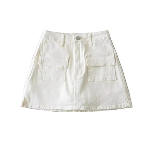 Summer New A-word Denim <strong>Short</strong> Skirt Skirt Women European and American Style High-waisted Pocket Elastic Cargo <strong>Culottes</strong> - Product Image 6