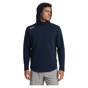 Felpa con <span class=keywords><strong>cappuccio</strong></span> da uomo autunnale stampata, stile tinta unita, con tasca a marsupio, regolazione con cordino elastico, casual sportiva, con cerniera frontale - Product Image 2
