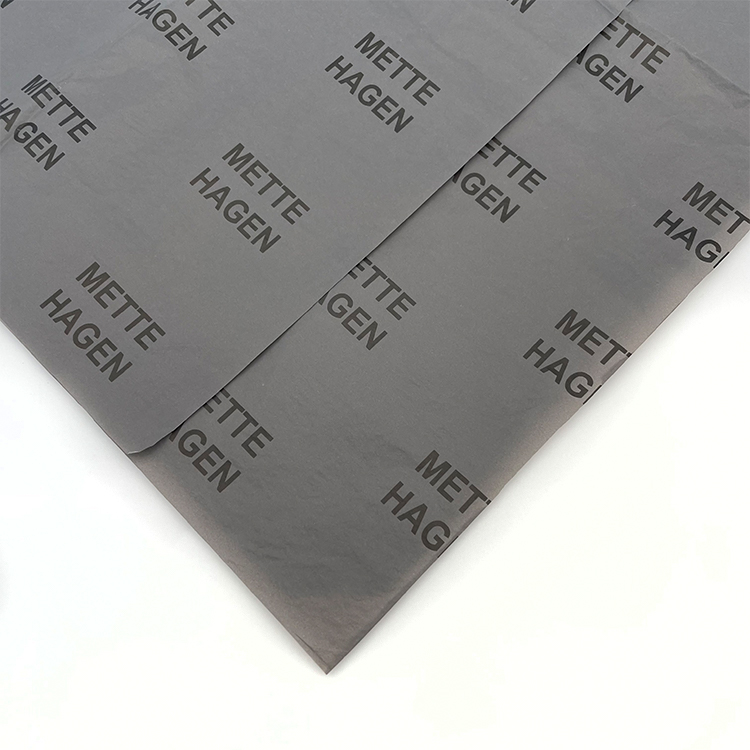 Luxury Customized Gray Recyclable Packaging Wrap Paper Single Side Custom Printed Tissue Wrapping for Gift Clothing Packaging