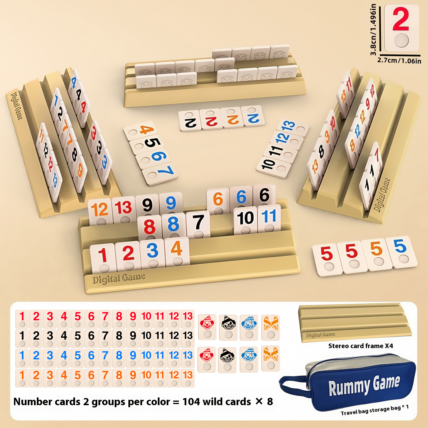 Sac tissé - Mahjong israélien jaune grand format pour 4 personnes - Anglais