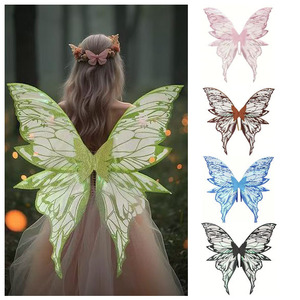 Juego de 4 Alas de Mariposa para Niños, Accesorio para Halloween, Graduación, Navidad, Fiestas, Disfraces, Vestido de Alas de Tela de Alta Calidad - Product Image 1