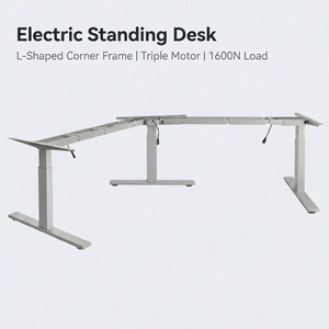 3 Legs Electric Height Adjustable and <strong>Rotatable</strong> Office Corner <strong>Desk</strong> L Shaped Smart Electric Standing <strong>Desk</strong> Corner Office <strong>Desk</strong> - Product Image 1
