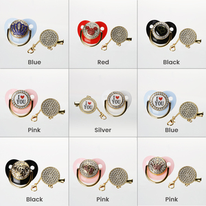 Chupete personalizado para bebé, 26 letras ostentosas, diamantes <span class=keywords><strong>de</strong></span> imitación dorados <span class=keywords><strong>de</strong></span> <span class=keywords><strong>lujo</strong></span>, sublimación, en blanco - Product Image 4