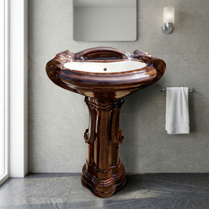 Ensemble de meuble-vasque sur pied de luxe, design moderne, artistique, lumineux, bicolore, pour salon, salle à manger et salle de séjour - Product Image 3