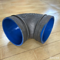 Coude rainuré en fonte ductile DN65, résistant à la corrosion, peint et revêtu d'époxy, raccord pour tuyaux d'eau potable destiné aux projets de construction