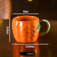 Mug à café en céramique sur le thème de l'automne nord-américain, motif citrouille, pour moka, petit-déjeuner, lait, flocons d'avoine, vaisselle de maison