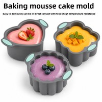 Lot de 3 moules de cuisson en silicone antiadhésifs, petits moules à gâteaux pour friteuse à air et cuisson vapeur, réutilisables et faciles à démouler pour muffins, crèmes anglaises, œufs