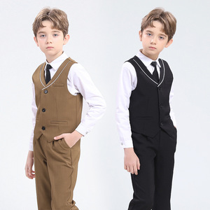 Nouveau costume de gilet <span class=keywords><strong>anglais</strong></span> pour garçon pour l'école et le piano hébergeant le premier costume de robe d'anniversaire pour enfants - Product Image 5