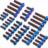 Vis en titane DIN913 M3 M5 M6 M8 x 1.25 x 20mm 10mm - 65mm Pas 1.0mm Vis à tête cylindrique Allen à six pans creux en titane