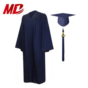 Kualitas tinggi 2023 kuliah emas Unisex dewasa Matte gaun wisuda topi untuk Universitas