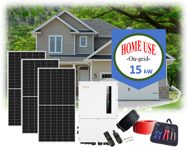 15kW 10kW for Home Rooftop Solar On-grid System Photovoltaic Grid-connected System