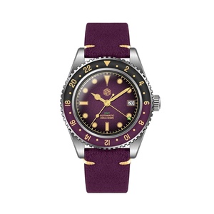 Reloj San Martin SN0134 de 40 mm con Esfera de Color Degradado Retro NH34, Reloj GMT para Hombre, Automático, Mecánico, Bisel de Zafiro, 20 Bares, C3 Verde - Product Image 1