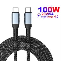 Câble de charge tressé USB C vers USB C PD 100W USB 3.1 Gen2 pour Huawei Xiaomi iPhone Macbook 100w 5A Type C pour ordinateur portable