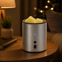 Lampe chauffe-cire électrique moderne à intensité variable, base en aluminium de luxe, alimentation USB, grande lampe à parfum sans flamme pour cire parfumée, en verre