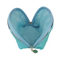 Vente en gros de sacs de maquillage à paillettes à la mode pour dames Sacs à main personnalisés à paillettes bleu flash Pochette de maquillage Sacs à cosmétiques à promouvoir