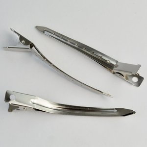 12 pinces à bec de canard en métal antirouille, pinces crocodiles latérales pour la <span class=keywords><strong>coupe</strong></span> de cheveux, la teinture et le maquillage, pinces pour franges - Product Image 3