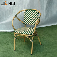 Chaise bistrot en rotin de style moderne, empilable, pour café et restaurant en plein air, résistante aux intempéries, chaise de jardin extérieure
